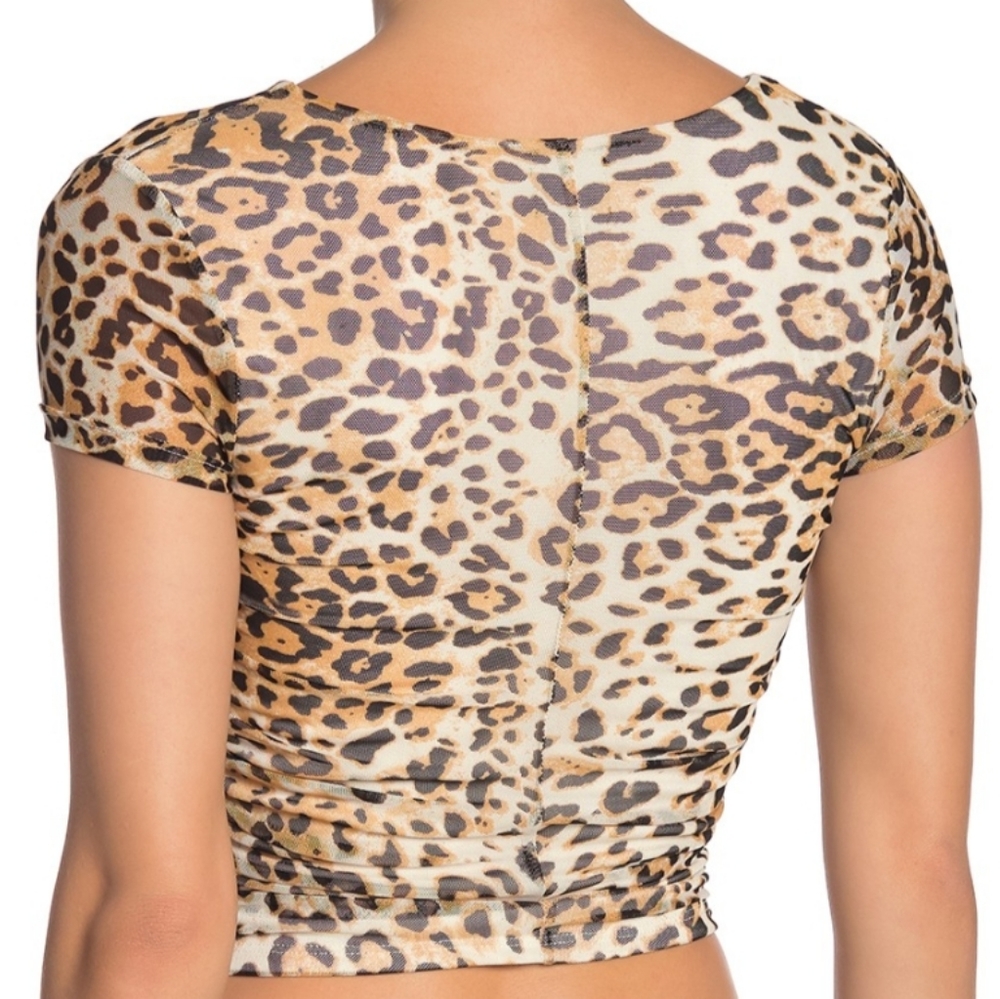 Free Press Leopard Print Ruched Top - Picture 2 of 7
